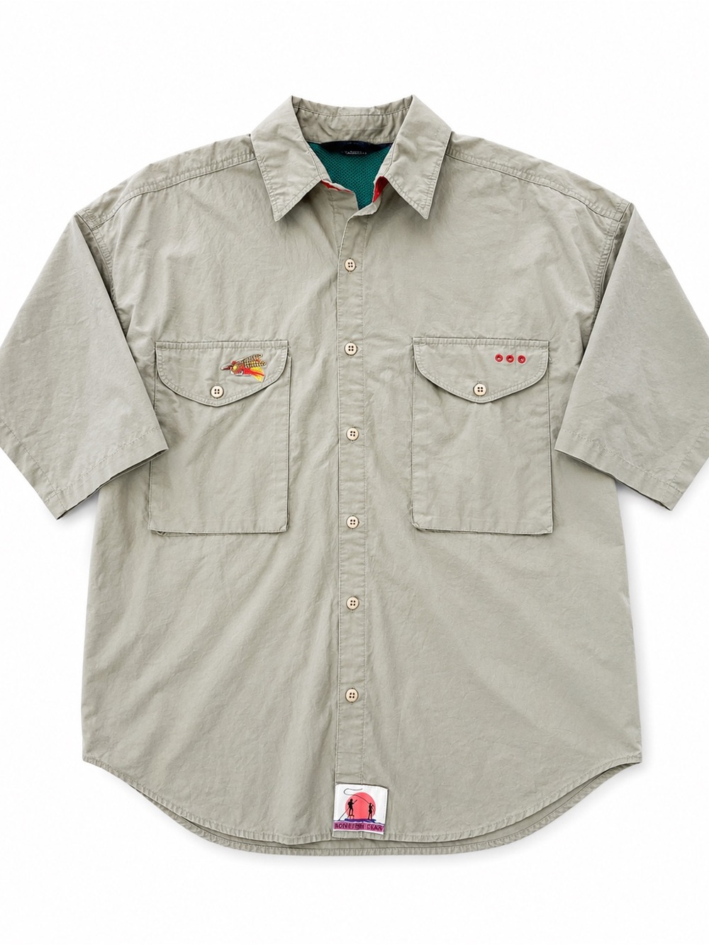 Bonefish Flats Men’s XL Fishing Shirt Khaki Vented Outdoor Button Up Columbia